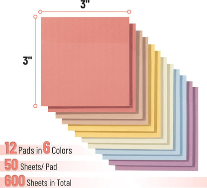 Mr. Pen- Sticky Notes, 3"x3", 12 Pads, 600 Sheets, Sunlit Sands