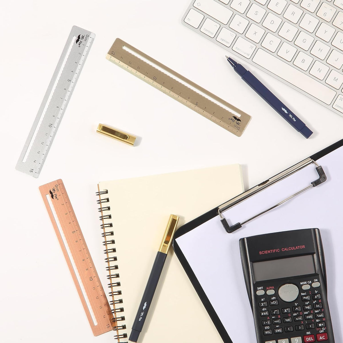 Mr. Pen- Metal Rulers, 3 pcs, 15cm, Silver, Gold, Rose Gold