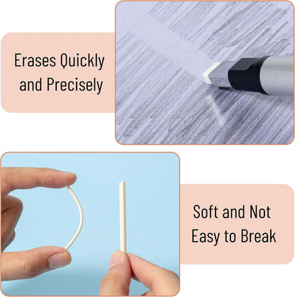 Mr. Pen- Pen Style Eraser Set, 2 Pack, Square & Round Tip