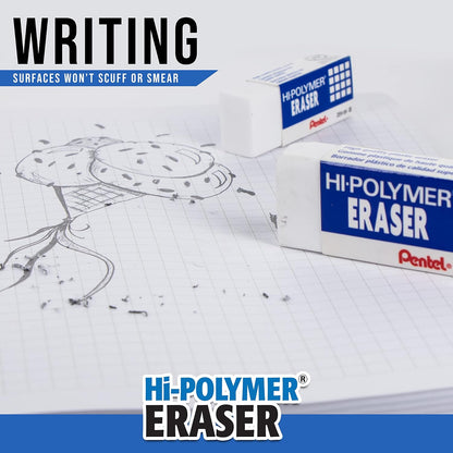 Pentel Hi-Polymer Block Eraser, Small, 3 Pack (ZEH05BP2F)