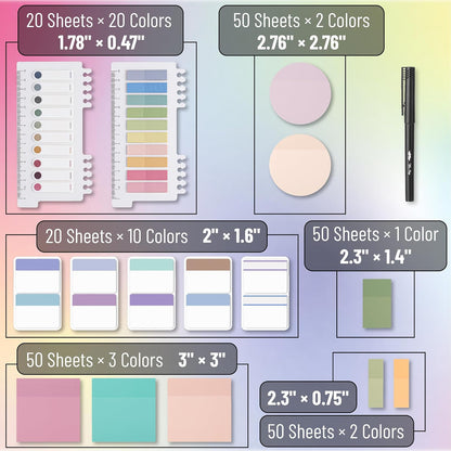 Mr. Pen- Transparent Sticky Notes Set, 1000 Sheets