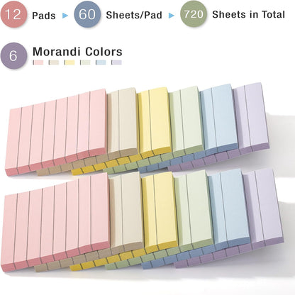 Mr. Pen- Lined Sticky Notes, 3" x 3", 6 Pads, 45 Sheets/Pad