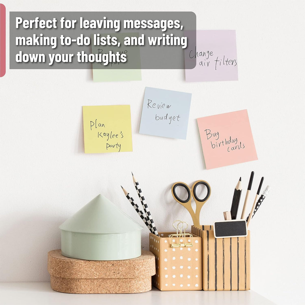Mr. Pen- Sticky Notes, 3"x3", 24 Pads, 1440 Sheets, Pastel Colors
