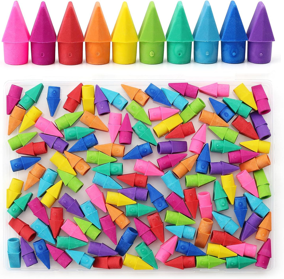 ZZTX 120 Pack Pencil Top Erasers 10 Assorted Colors