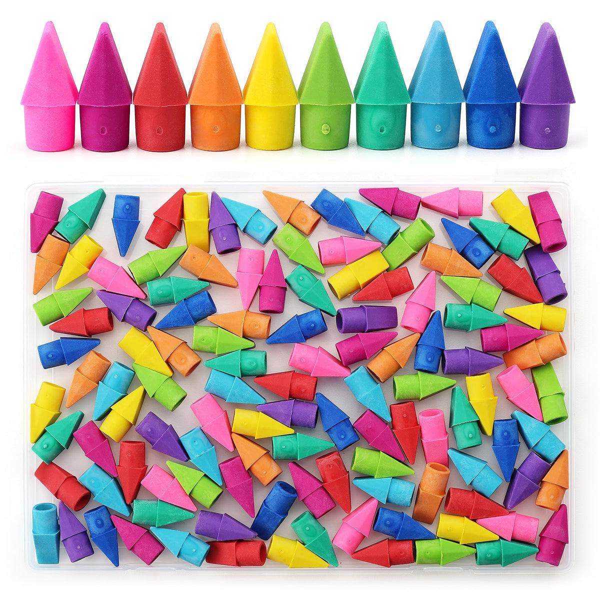 ZZTX 120 Pack Pencil Top Erasers 10 Assorted Colors