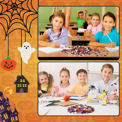 JUNEBRUSHS 300 Pcs Halloween Mini Erasers, Cute Bat Pumpkin Erasers Bulk