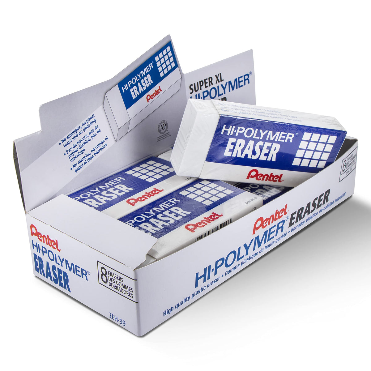 Pentel Hi-Polymer Block Eraser, Small, 3 Pack (ZEH05BP2F)