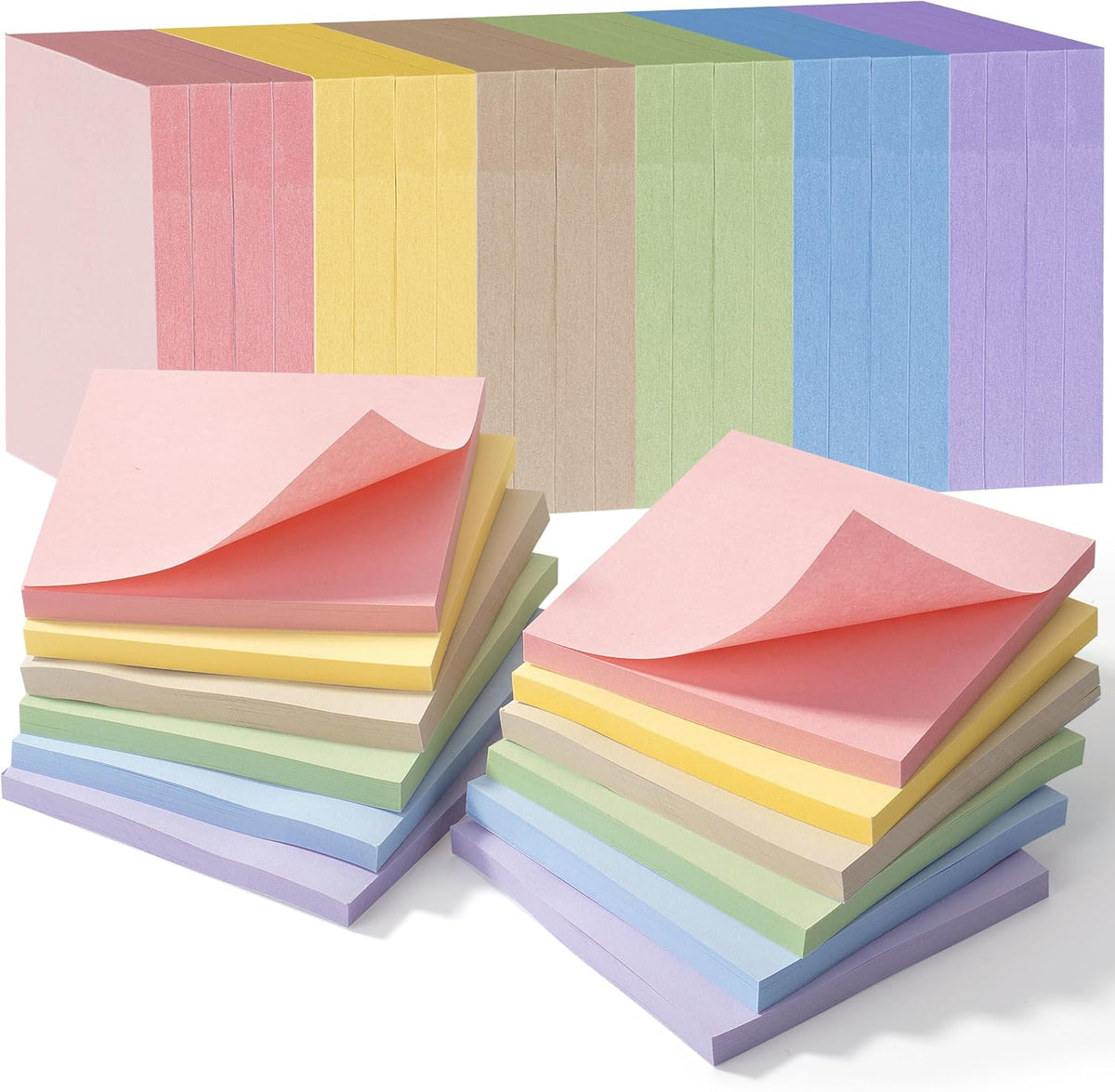 Mr. Pen- Sticky Notes, 3"x3", 24 Pads, 1440 Sheets, Pastel Colors