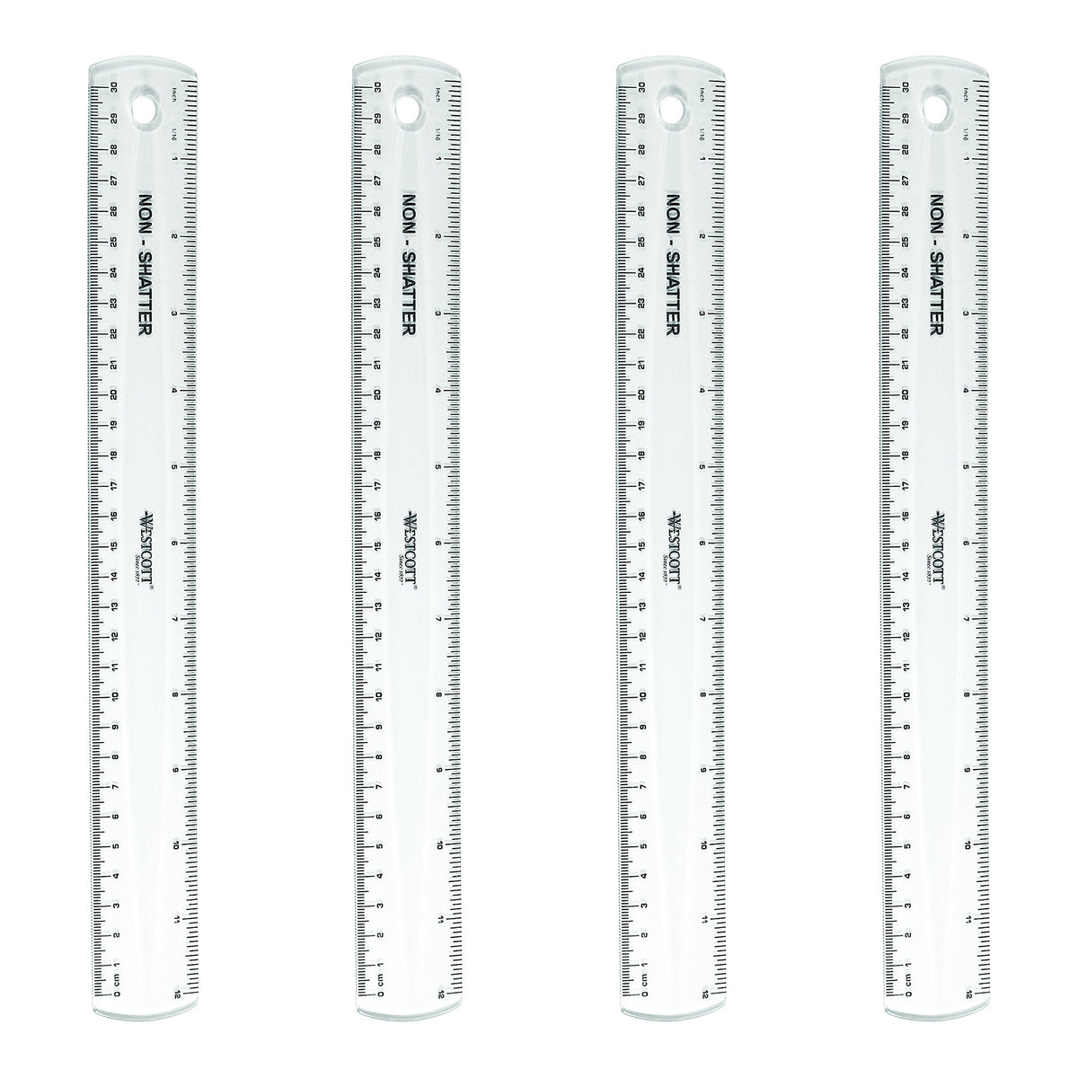 Westcott 16024 Jeweltone Plastic Ruler, 12-Inch, Purple