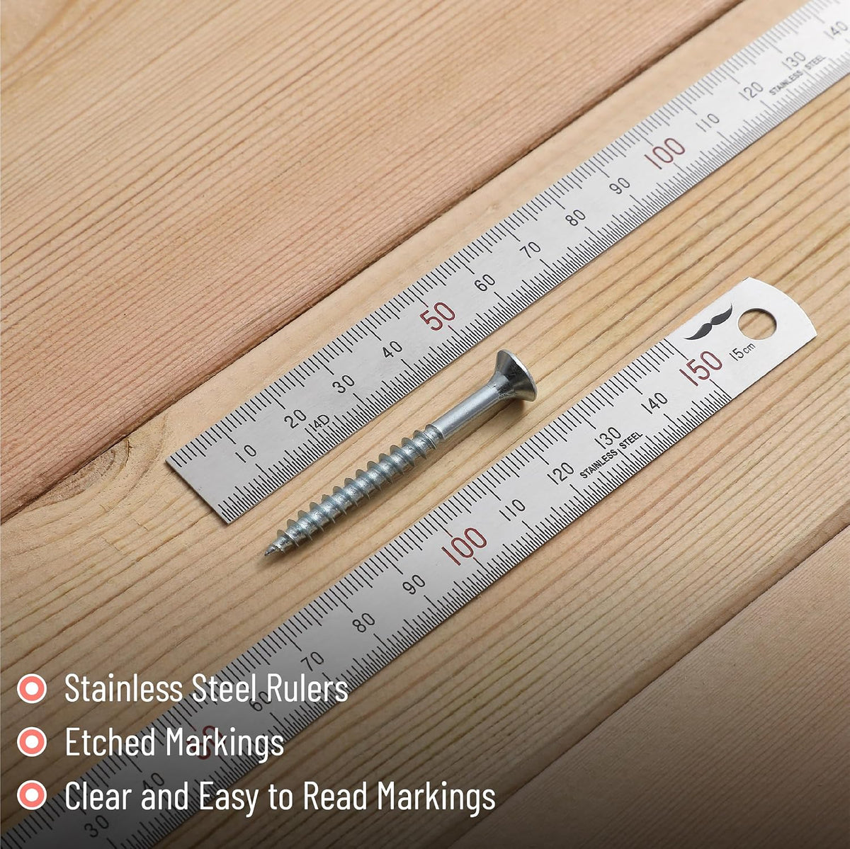 Mr. Pen- Machinist Ruler, 2 Pack, 150mm, Stainless Steel Imperial