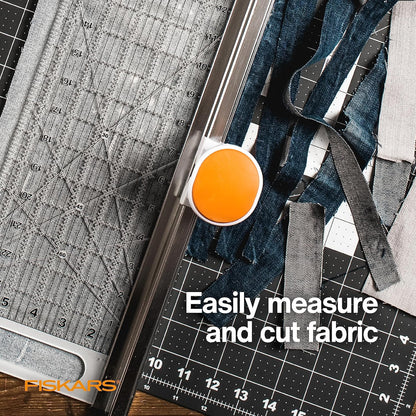 Fiskars 6" x 24" 2-in-1 Rotary Cutter for Fabric & Sewing Ruler